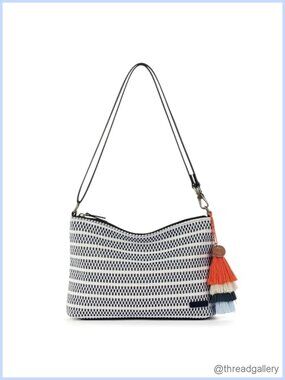Woven Convertible Crossbody Clutch 3-in-1 Zip Top Vegan Small Bag